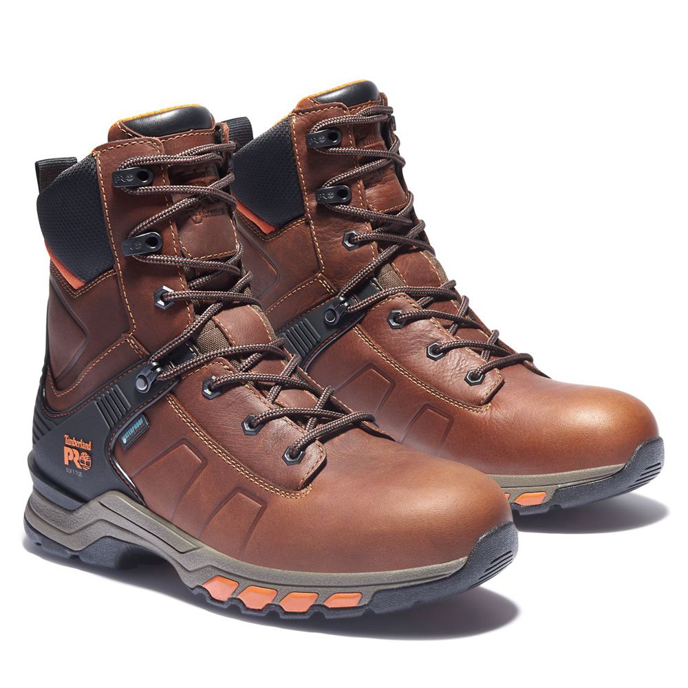 Botas de Trabajo Timberland Hombre Pro® Hypercharge 8\" Soft Toe Marrones/Negras - Chile MTO-615327